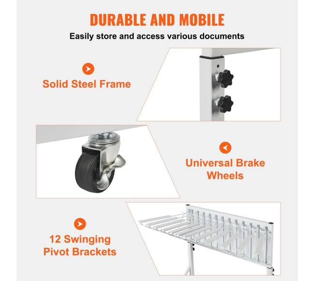 Mobilus brėžinių laikiklis su 12 laikomųjų laikiklių3