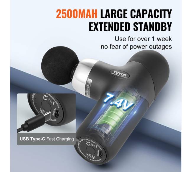 Mini masažo pistoletas su 4 greičiais3