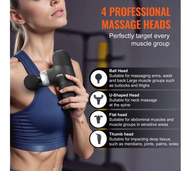 Mini masažo pistoletas su 4 greičiais4