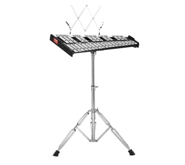 32 natų metalofonas su lazdelėmis ir stovu0