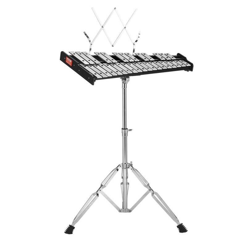 32 natų metalofonas su lazdelėmis ir stovu0