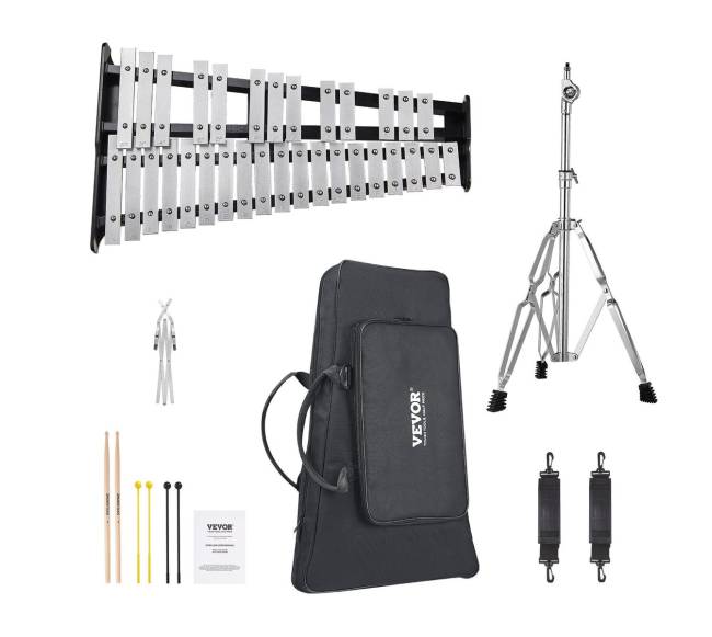 32 natų metalofonas su lazdelėmis ir stovu8