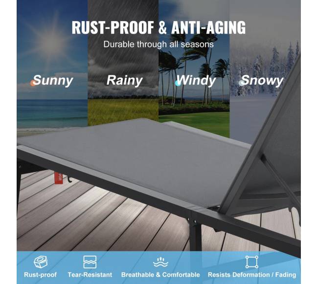 Reguliuojama lauko šezlongų kėdė terasa2