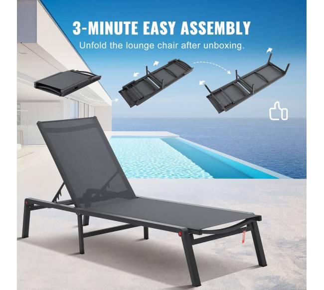 Reguliuojama lauko šezlongų kėdė terasa3