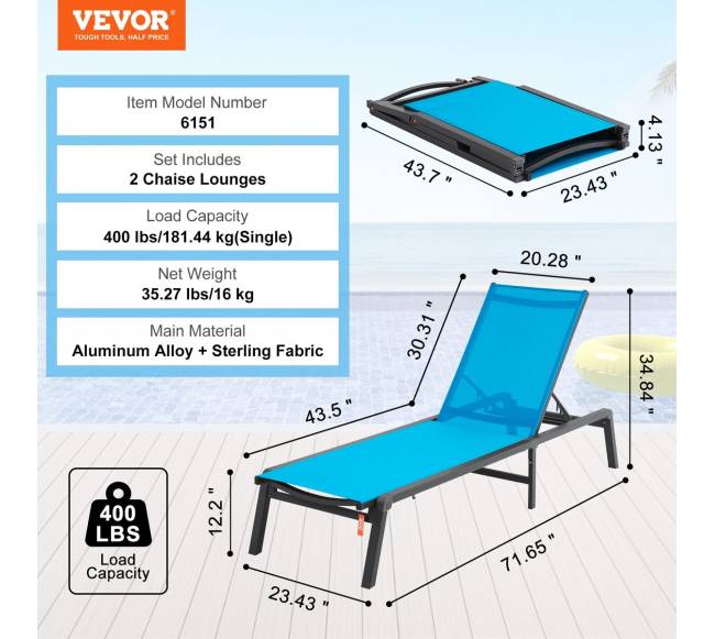 Lauko gultų komplektas, 5 padėtys6