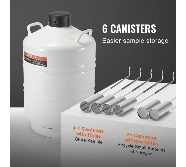 Skysto azoto talpykla 30 L su 6 talpyklomis4