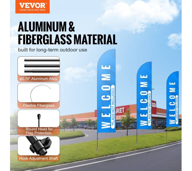 Plunksninės vėliavos stiebas su kuolais1