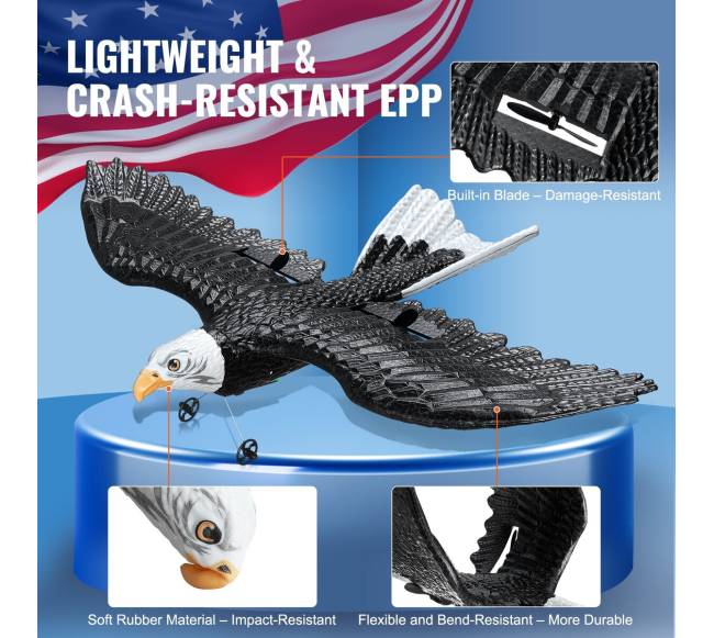 Biomimetinis erelis iš EPP putplasčio RC lėktuvas5