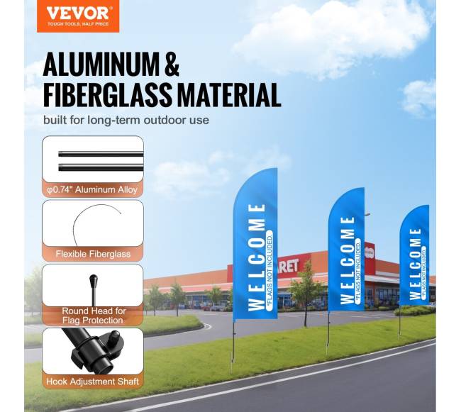 Vėliavos stiebo komplektas 3,88 m su įtvirtinimais1