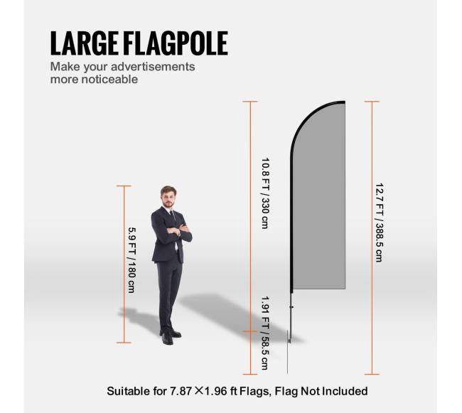 Vėliavos stiebo komplektas 3,88 m su įtvirtinimais2