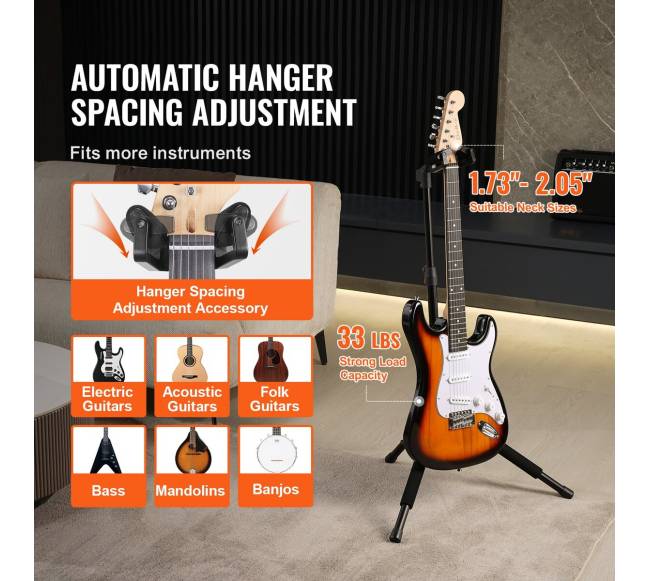 Reguliuojamas gitaros stovėjimo trikojis stovas3