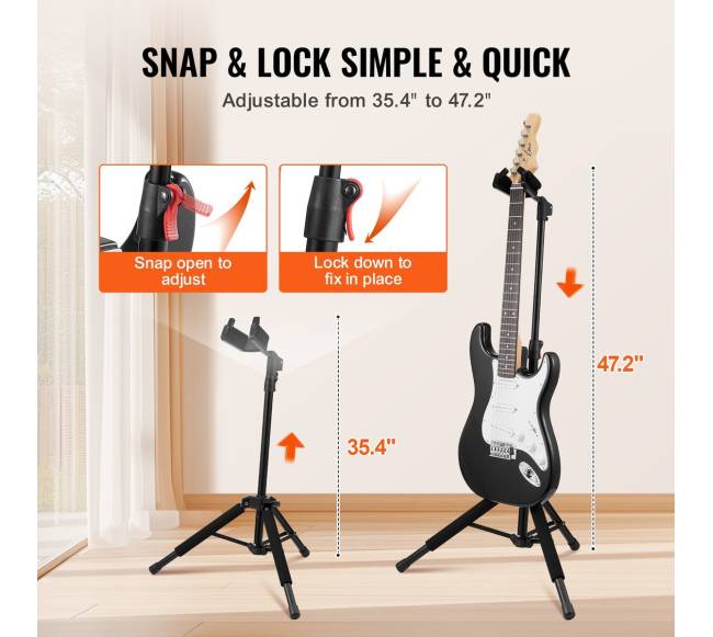 Reguliuojamas gitaros stovėjimo trikojis stovas4