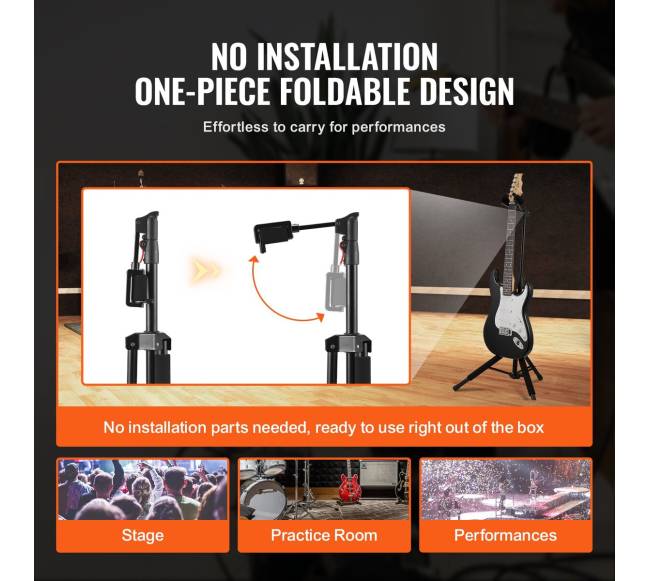 Reguliuojamas gitaros stovėjimo trikojis stovas6