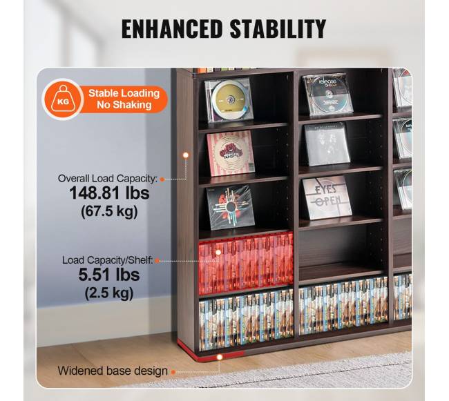 Medijų saugykla su reguliuojamomis lentynomis2