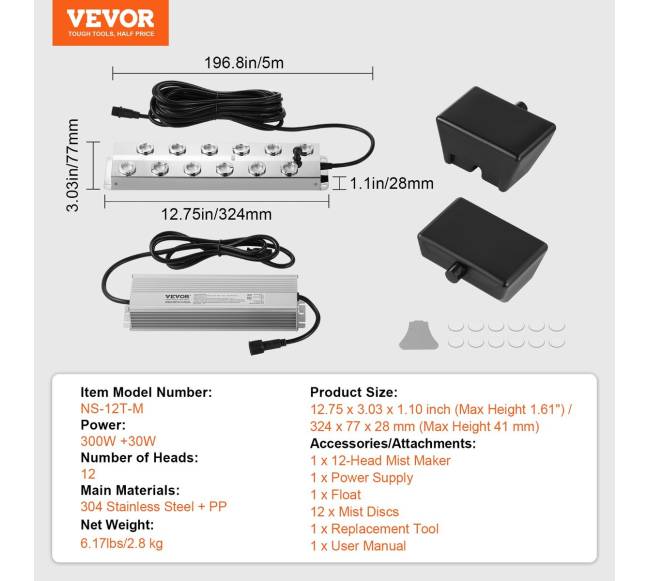 12 galvučių ultragarsinis rūko generatorius6