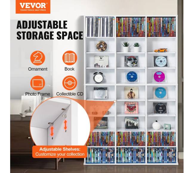 Reguliuojama DVD lentynų laikymo spinta 756 CD1