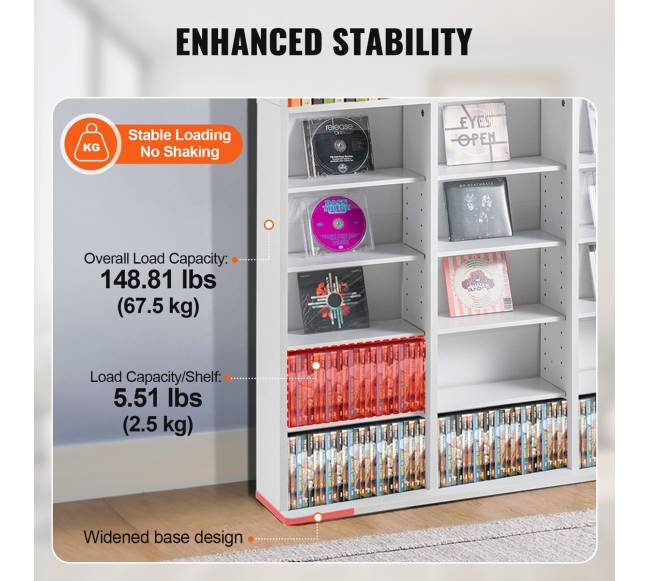 Reguliuojama DVD lentynų laikymo spinta 756 CD2