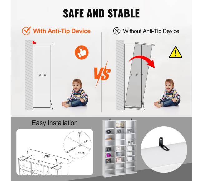 Reguliuojama DVD lentynų laikymo spinta 756 CD3