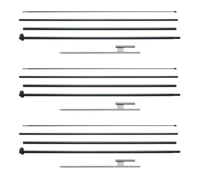 Plunksnų vėliavos stiebų rinkinys 498 cm0