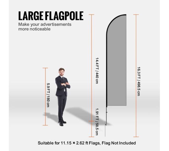 Plunksnų vėliavos stiebų rinkinys 498 cm2