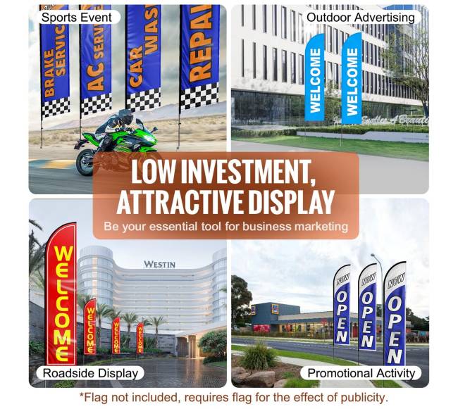 Plunksnų vėliavos stiebų rinkinys 498 cm5