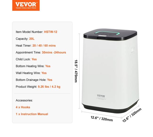 20 l rankšluosčių šildytuvas su LED ekranu6