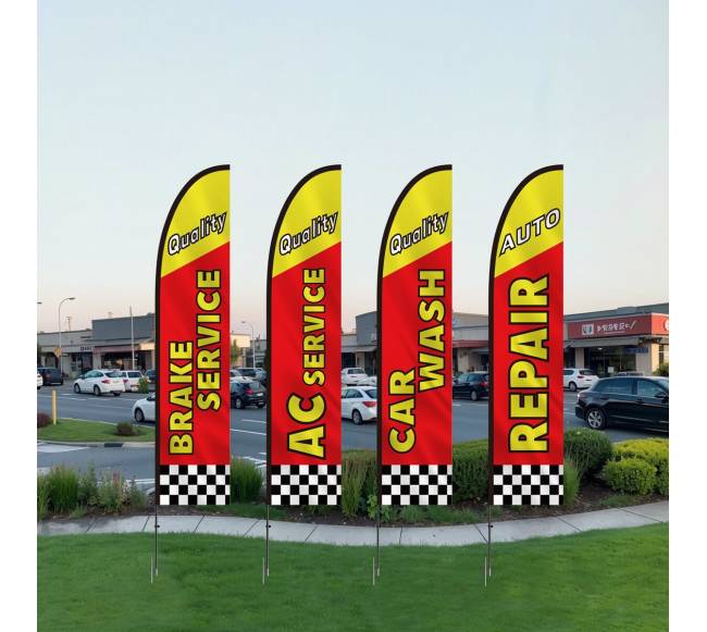 automobilių remonto reklaminis vėliavų rinkinys7