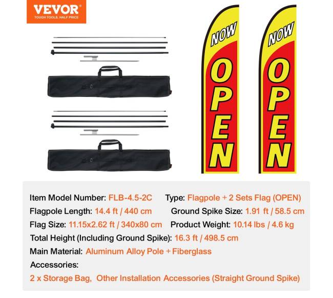 Verslo reklamos vėliavos ir stovi 16,3 m6