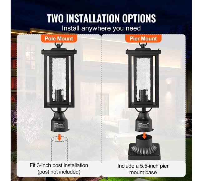 Lauko šviestuvas su jutikliu ir stulpu4