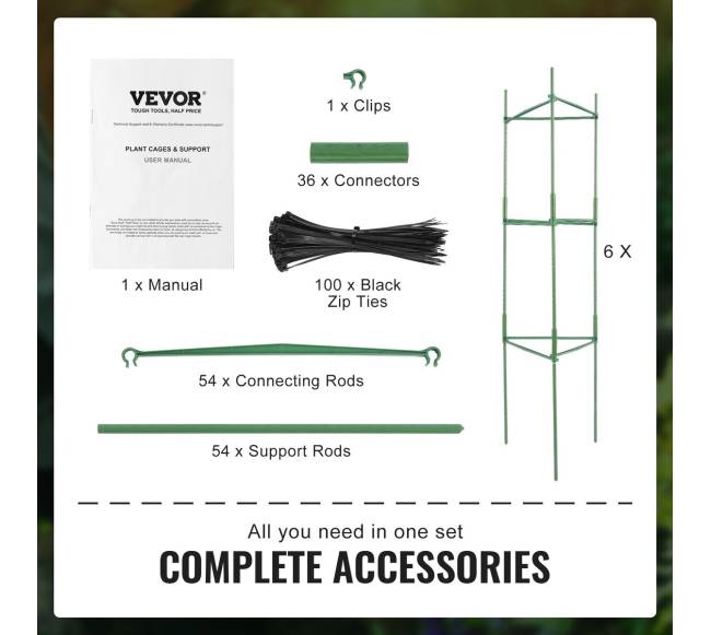 Dalomos pomidorų atramos, 6 vnt., 48 cm4