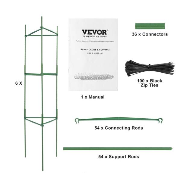 Dalomos pomidorų atramos, 6 vnt., 48 cm8