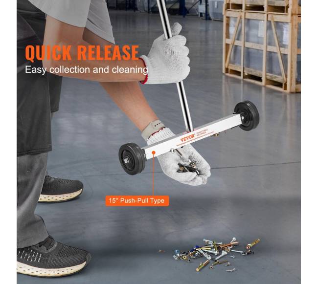 Magnetinis surinkėjas su ratais 15 cm reguliuojama rankena3