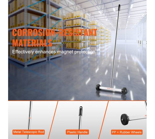 Magnetinis surinkėjas su ratais 15 cm reguliuojama rankena4