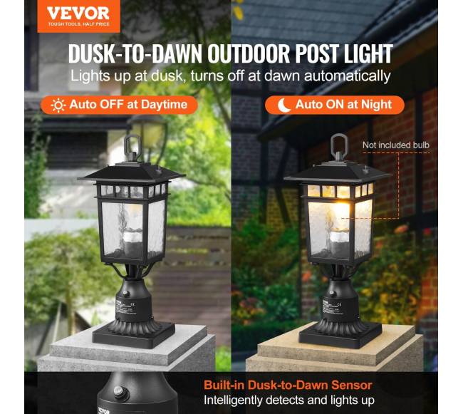 lauko lempa su šviesos jutikliu, 400 mm stulpas1