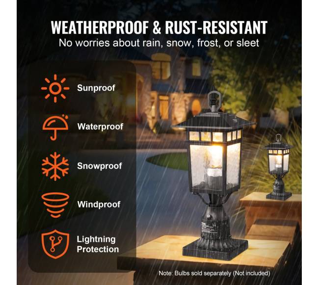 lauko lempa su šviesos jutikliu, 400 mm stulpas2