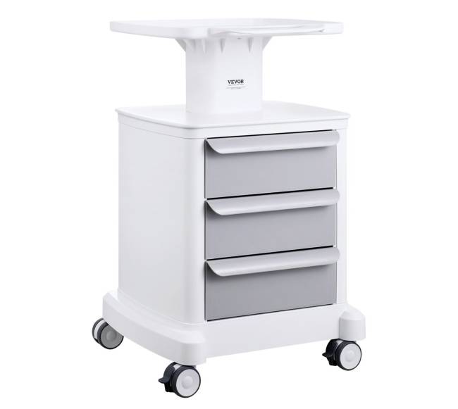 4 lygių mobilus medicininis vežimėlis su 3 stalčiais0