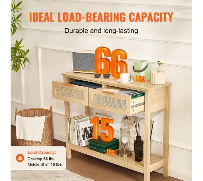 Rataninė konsolė su dviem stalčiais3