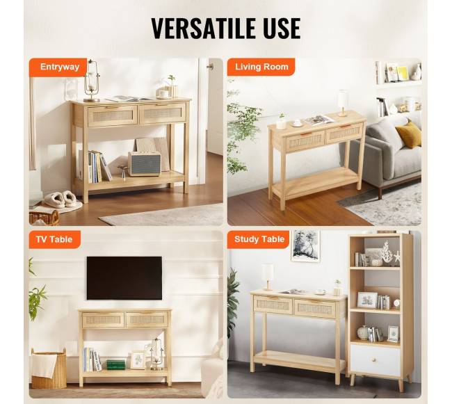 Rataninė konsolė su dviem stalčiais5