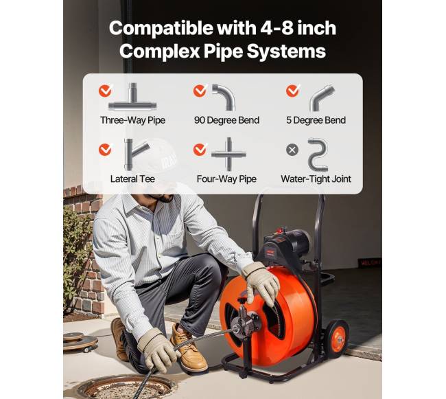 Elektrinė kanalizacijos valymo mašina su sraigtu2