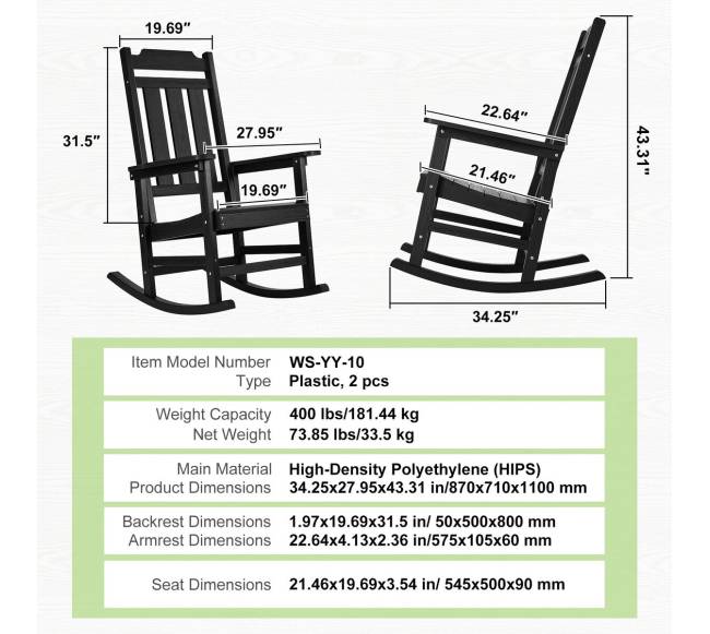 sodo supama kėdė plastikinė 2 vnt6