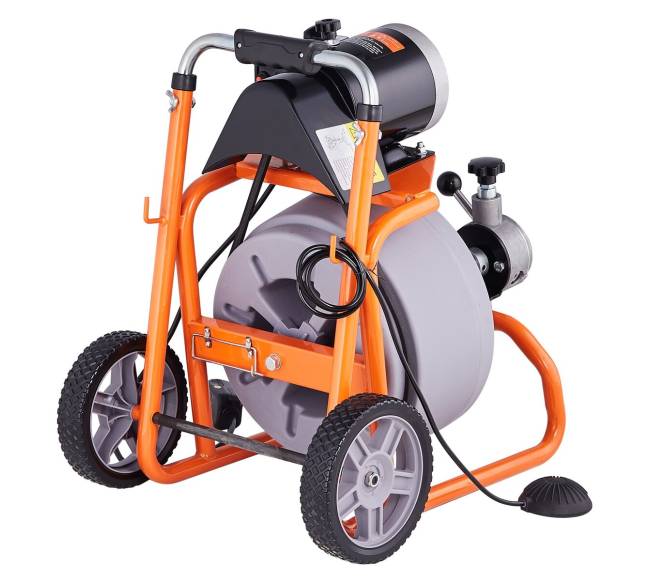 Vamzdžių valymo mašina 23m su automatinio padavimo ir ratukais0