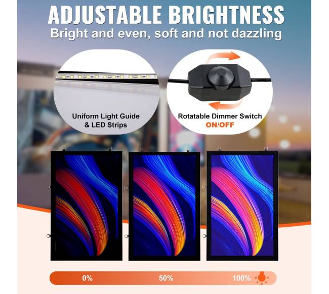 LED šviesdėžė plakatams, 962x632 mm, juoda2