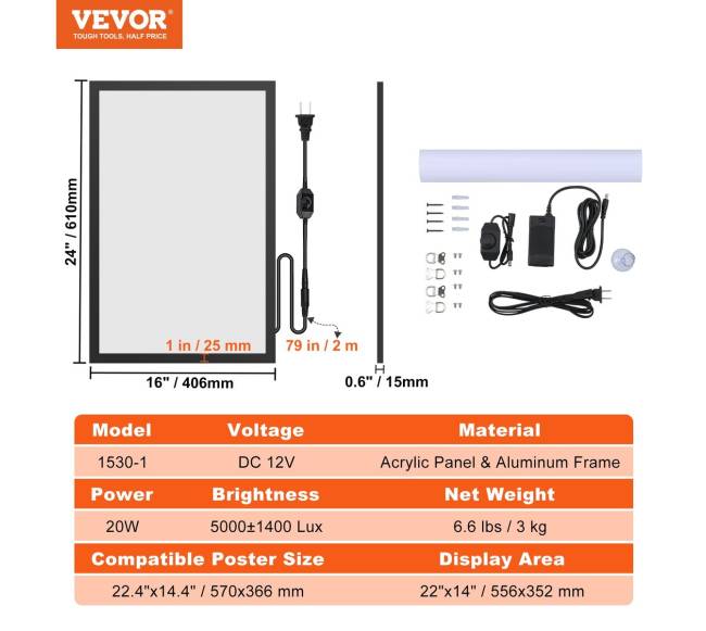 LED švieslentė plakato rėmeliui 556x352 mm6