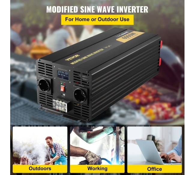 Keitiklis 6000W 12V į 230V su LCD ekranu2