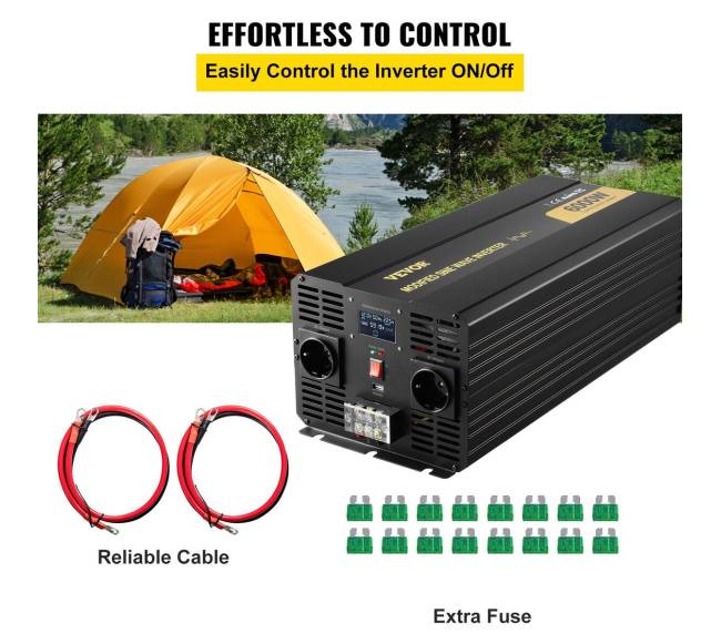 Keitiklis 6000W 12V į 230V su LCD ekranu4