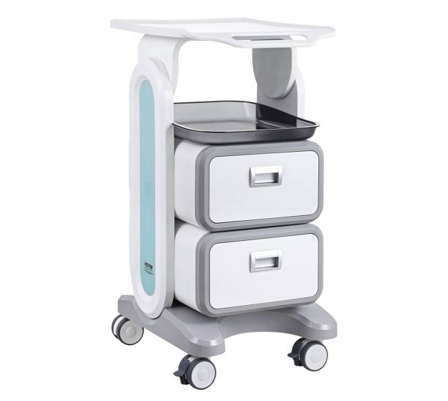 3 aukštų medicininis vežimėlis su stalčiais0