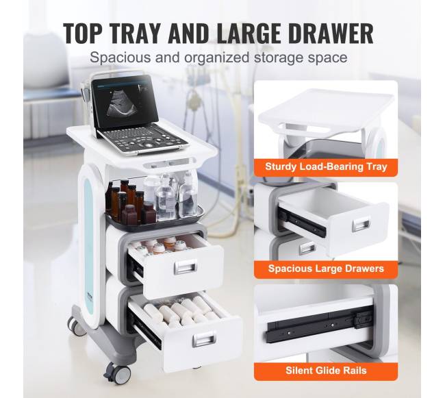 3 aukštų medicininis vežimėlis su stalčiais4