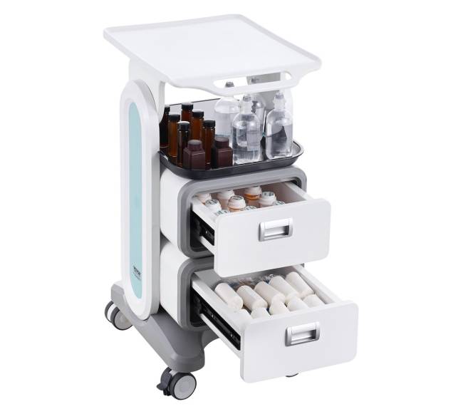 3 aukštų medicininis vežimėlis su stalčiais10