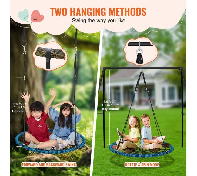 Apvalus voratinklio sūpynių tinklas vaikams5