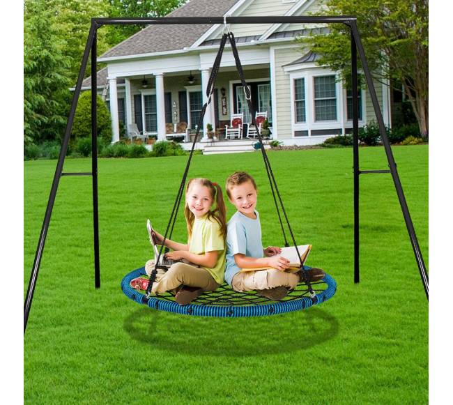 Apvalus voratinklio sūpynių tinklas vaikams7